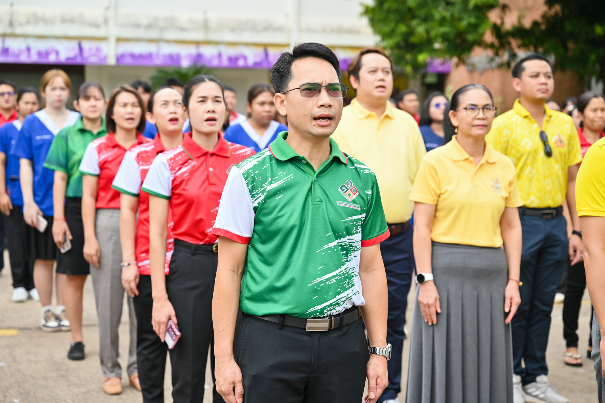 มหาวิทยาลัยราชภัฏมหาสารคาม จัดกิจกรรม “เข้าแถวเคารพธงชาติไทย” สร้างความจงรักภักดีต่อสถาบันชาติ ศาสนา...